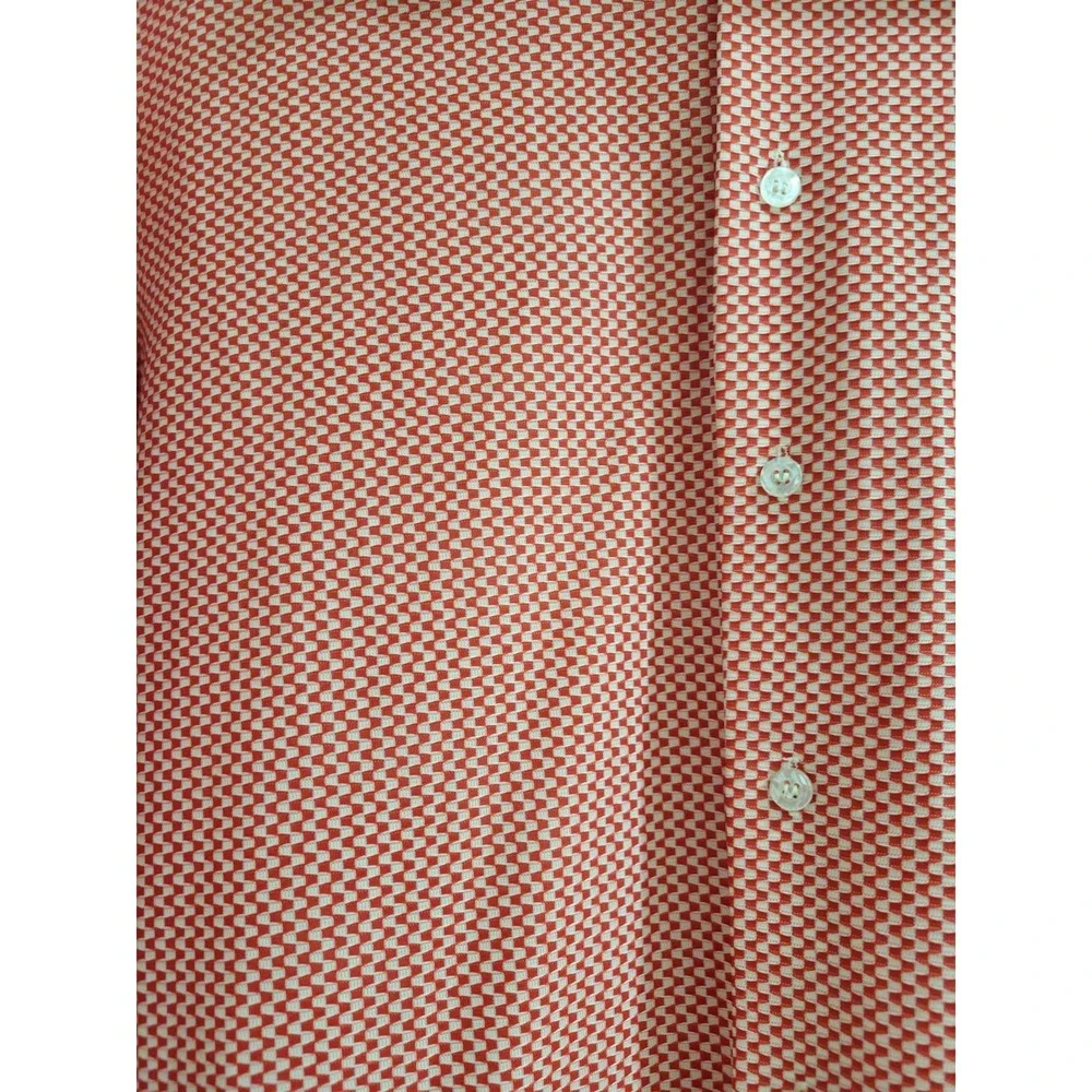William Gary Vtg 70s Red & White Geometic Checkerboard Boho Disco Luxury Shirt - Picture 2 of 9